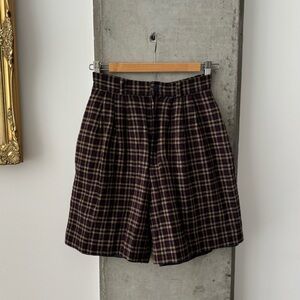 Wool Vintage plaid shorts